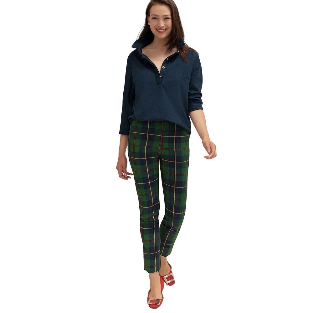Gretchen Scott Gripeless Pull On Pant - Plaidly Cooper Green Multi Sz Large‎